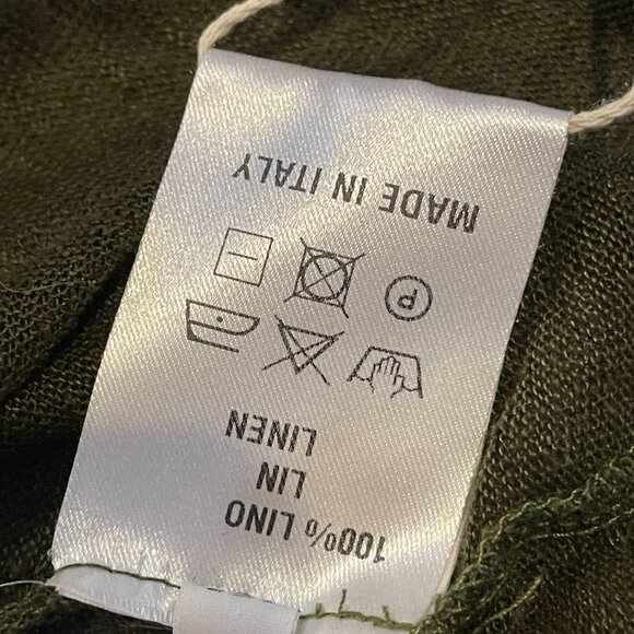 NWT Olive 100% Linen Sheer T Shirt Made in Italy Italian Size 44 -US medium - Picture 8 of 11